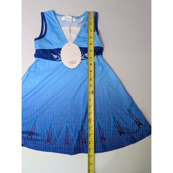 Princess Elsa Inspired Girl's Casual Dress Size 3T Blue Daily Disney Park Wear - Picture 4 of 9